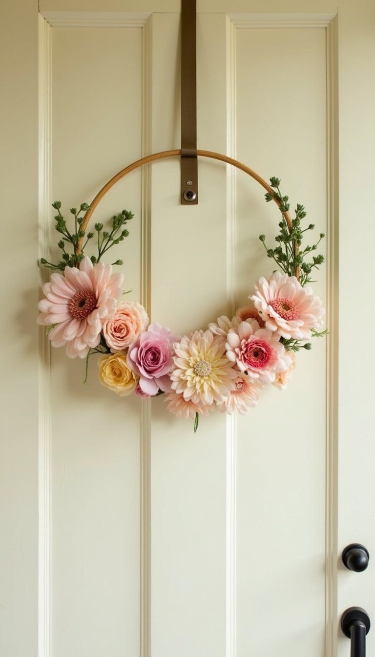 Pressed Flower Spring Wreath On A Hoop Base