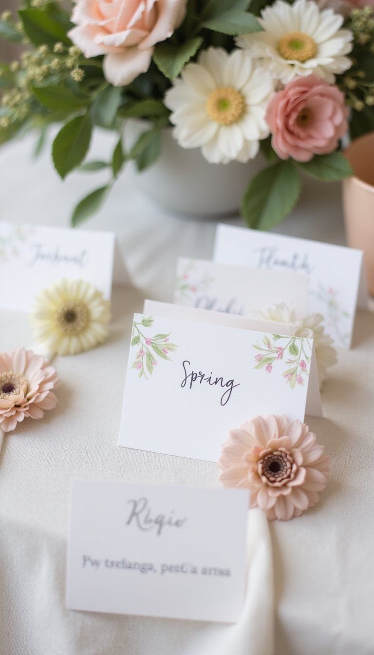 Pressed Flower Wedding Place Card Ideas For Guests