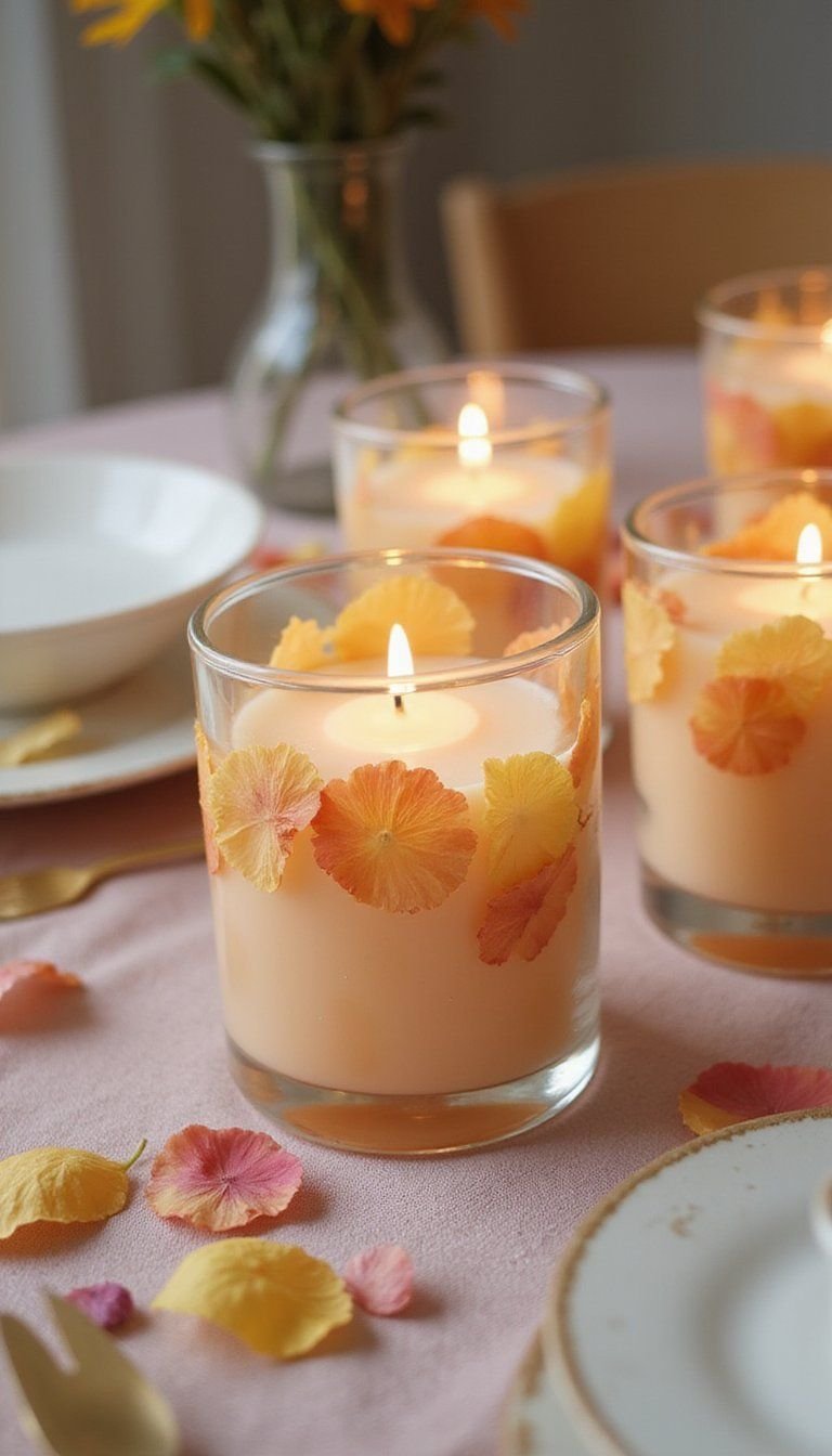 Pressed Petal Candle Holders For Tablescapes