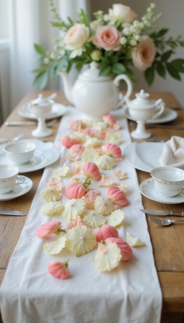 Pressed Petal Tea Party Table Runner Accent