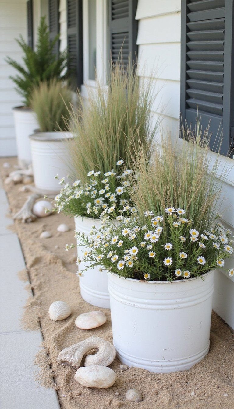 Coastal Shell And Sand Beachy Front Containers