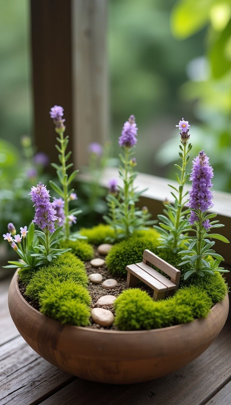 Mini Fairy Garden Box With Tiny Accents