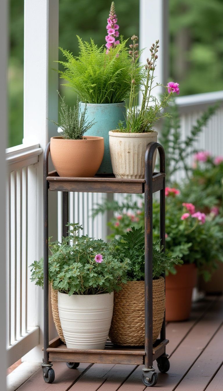 Tiered Plant Stand Mixing Textures And Heights