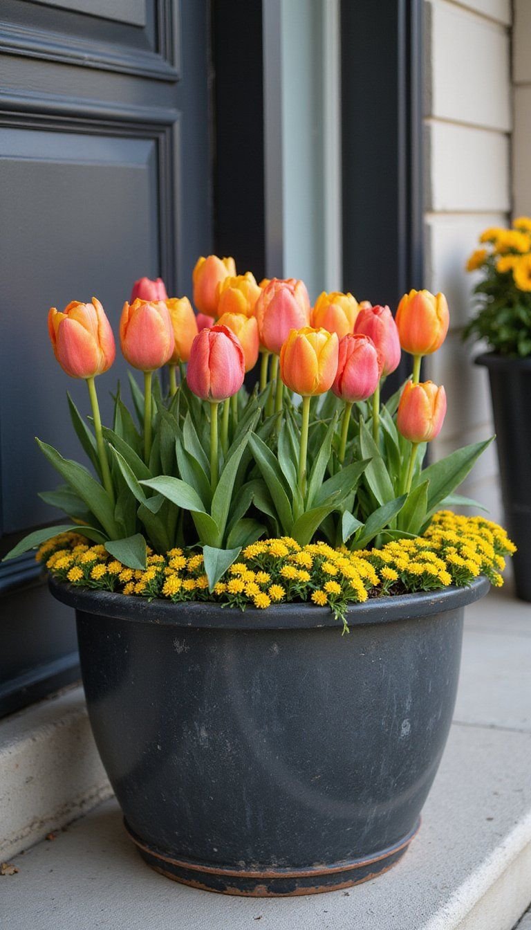 Tulip Cluster Planter For Bold Color Statements