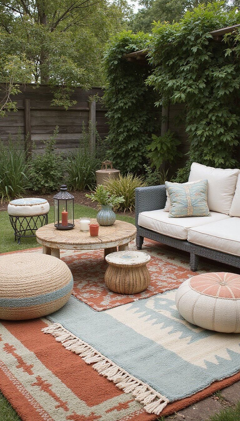 Layered Outdoor Rugs For Cozy Zones