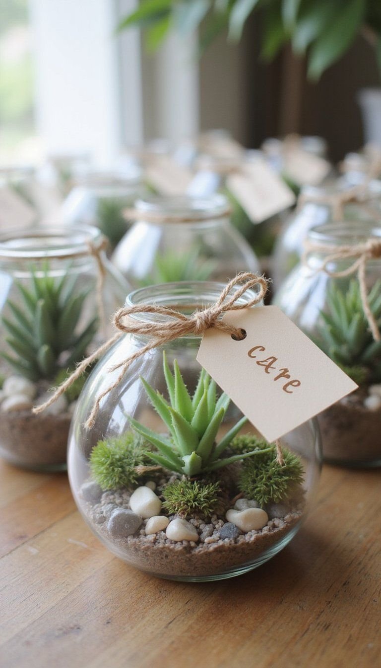 Mini Terrarium Favors In Glass Orbs