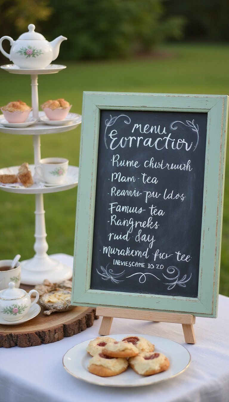 Tea Party Chalkboard Menu And Signage