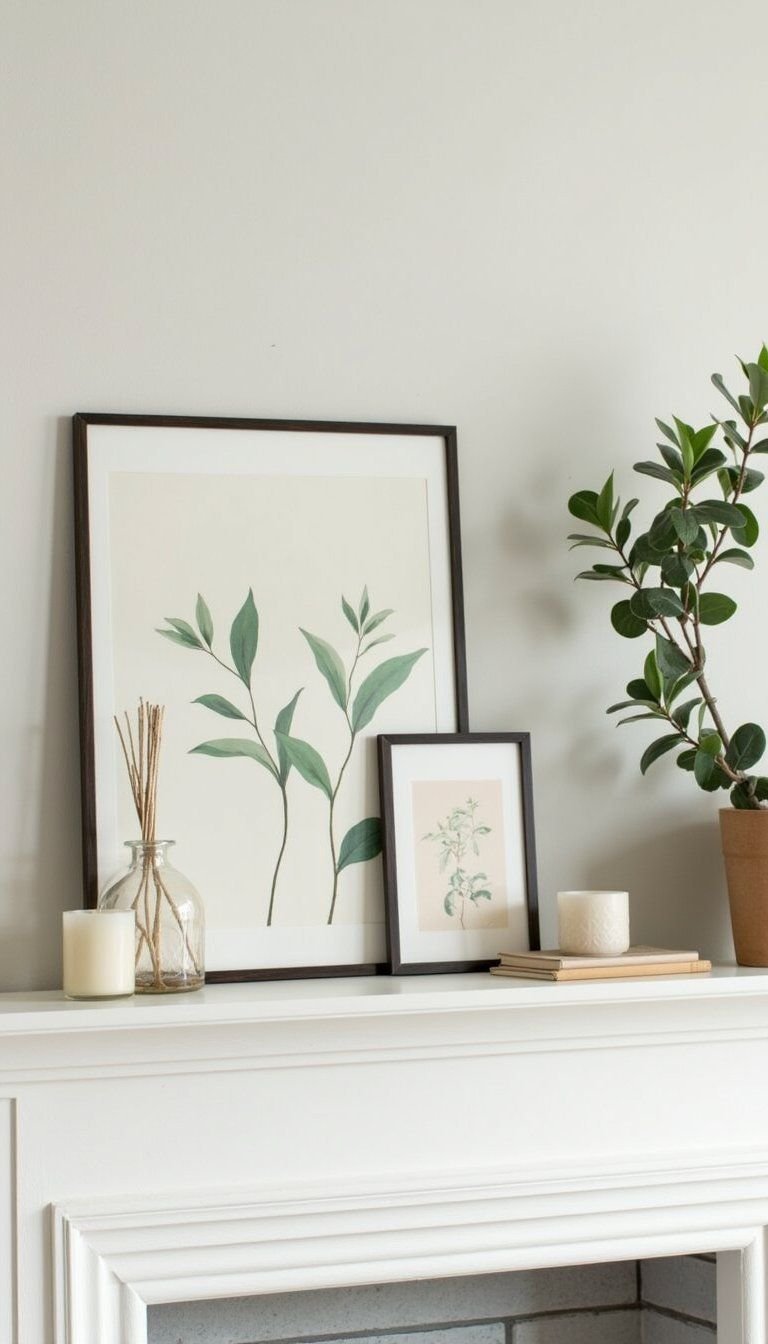 Botanical Print Gallery On Leaning Frames