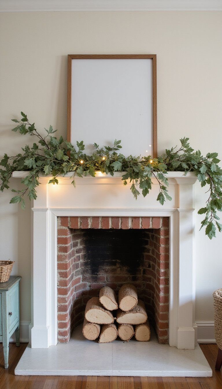 Pastel Greenery Garland With Twinkle Lights