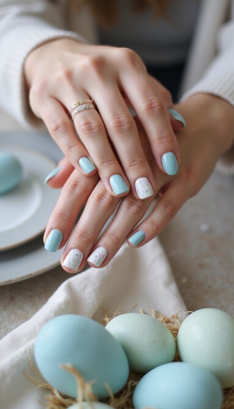 Speckled Egg Inspired Spring Mani For Easter