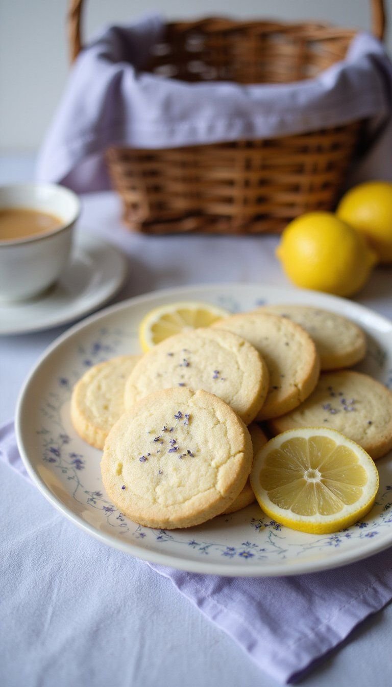 Lavender Shortbread Cookies With Lemon Glaze