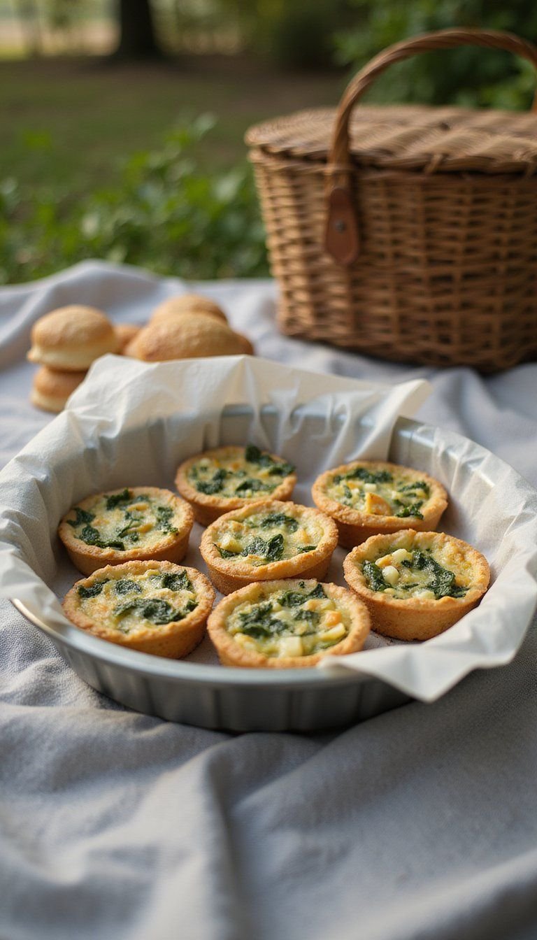 Mini Spinach Feta Quiche Muffin Tin