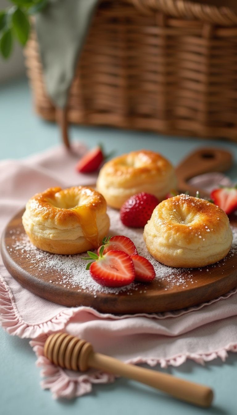 Strawberry Brie Honey Puff Pastry Bites
