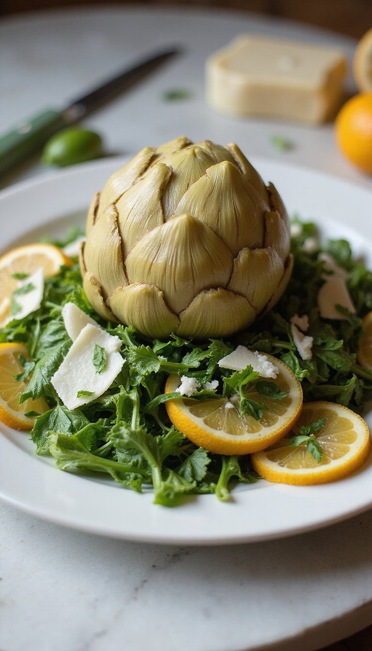 Citrus Marinated Artichoke And Arugula Plate