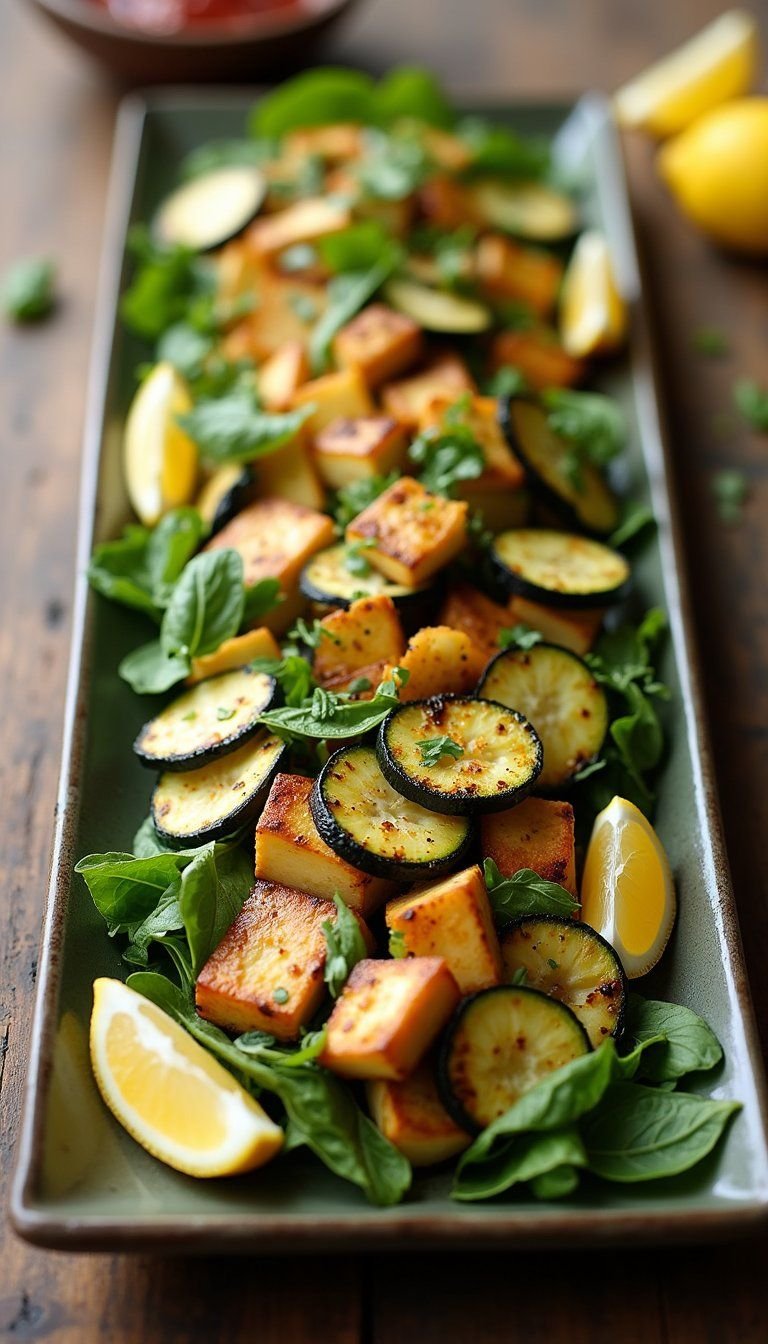 Grilled Zucchini And Halloumi Summer Starter Salad