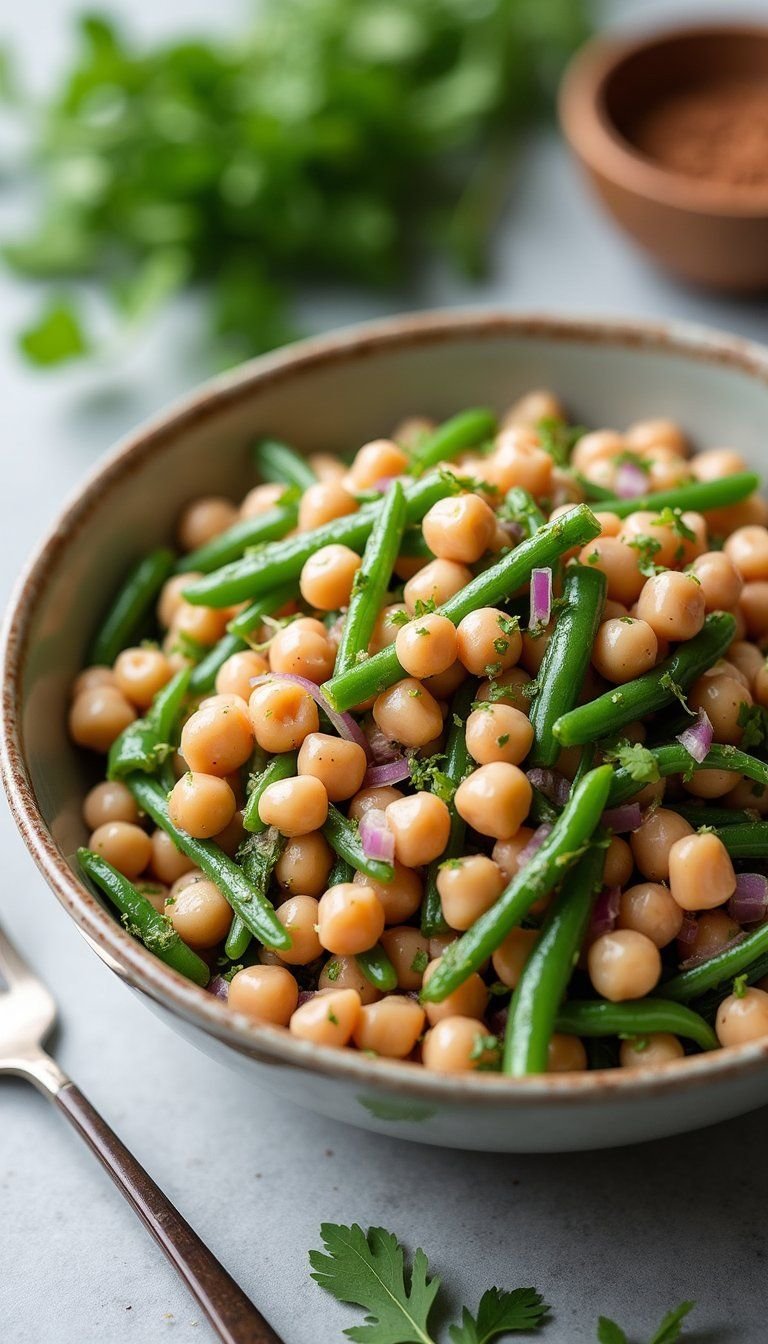 Mixed Bean Spring Salad With Vinaigrette