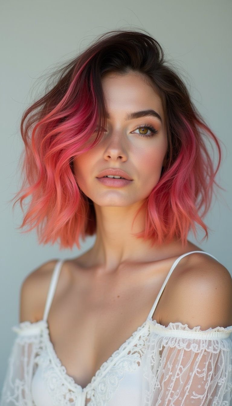 Bold Color Paired With Stepped Layered Cut