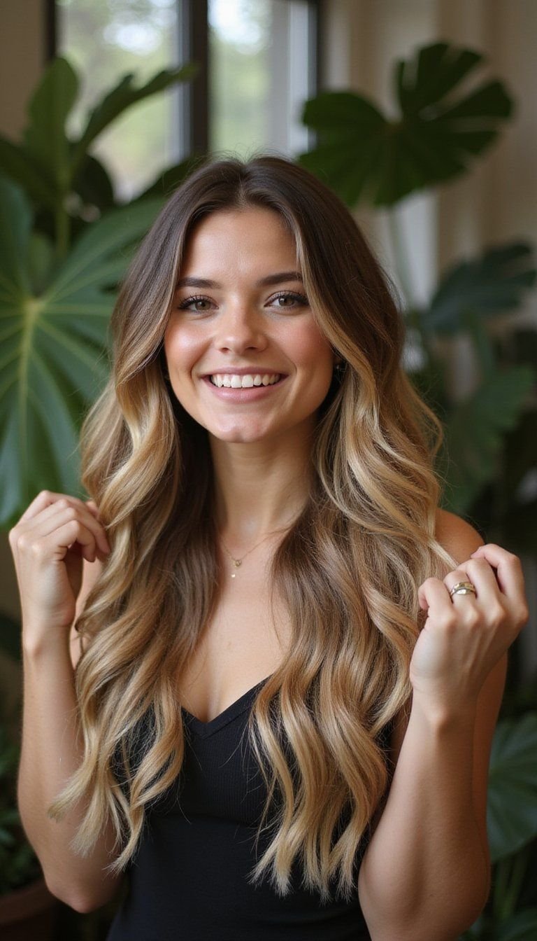 Dramatic Long Steps With Feathered Curtain Layers