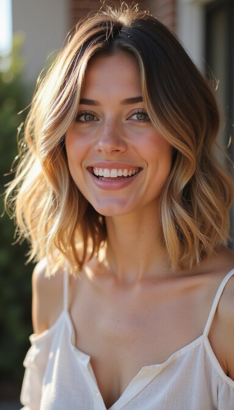 Layered Step Cut With Subtle Balayage Highlights