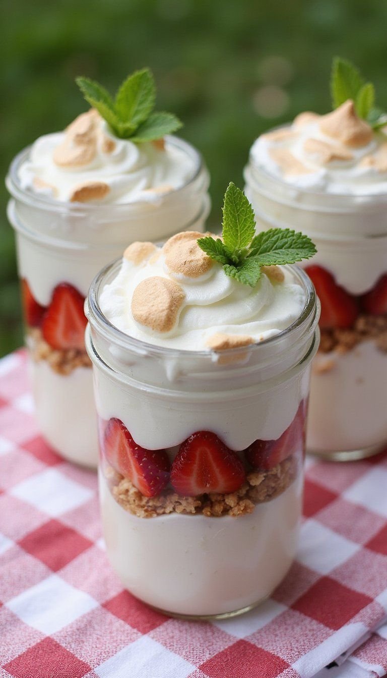 Eton Mess Jars With Meringue And Berries