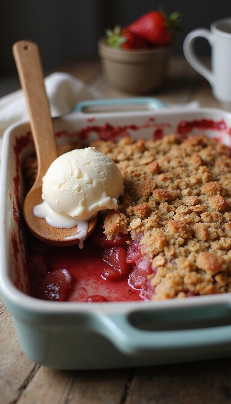 Strawberry Oat Crumble With Lemon Zest Topping