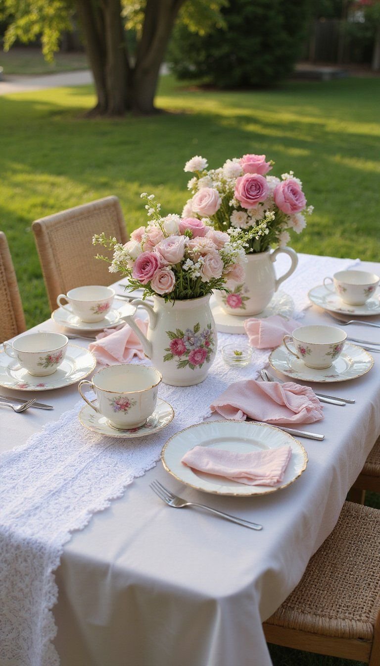 Garden Tea Party With Pastel Blooms