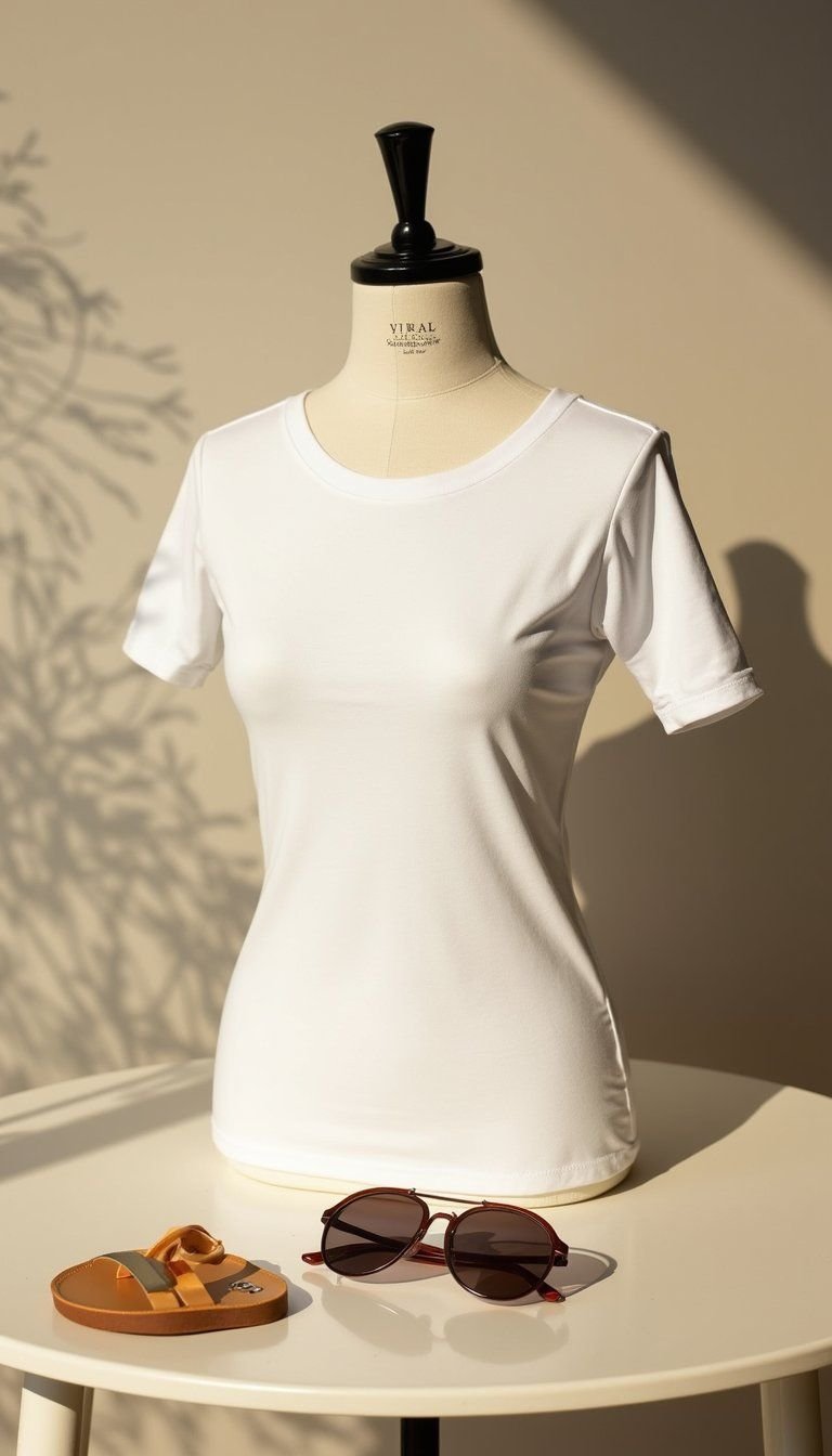 Classic White Tee With A Tailored Summer Fit