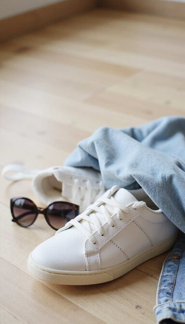 White Minimal Sneakers For Everyday Summer Wear
