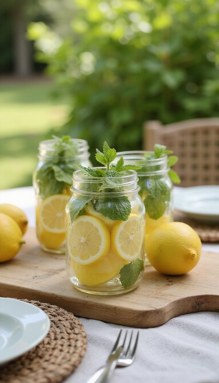 Citrus Mason Jar Centerpiece For Summer Table