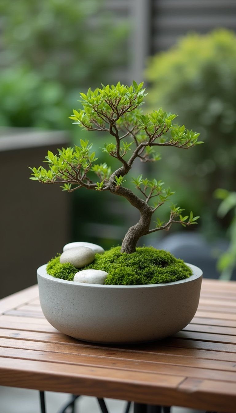 Mini Zen Rock And Moss Container Display