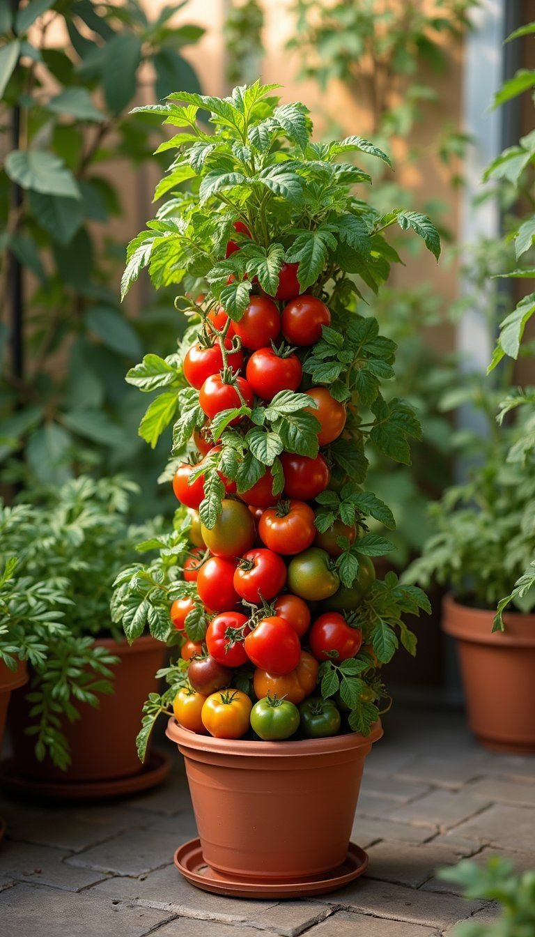 Stacked Patio Vegetable Tower For Small Spaces