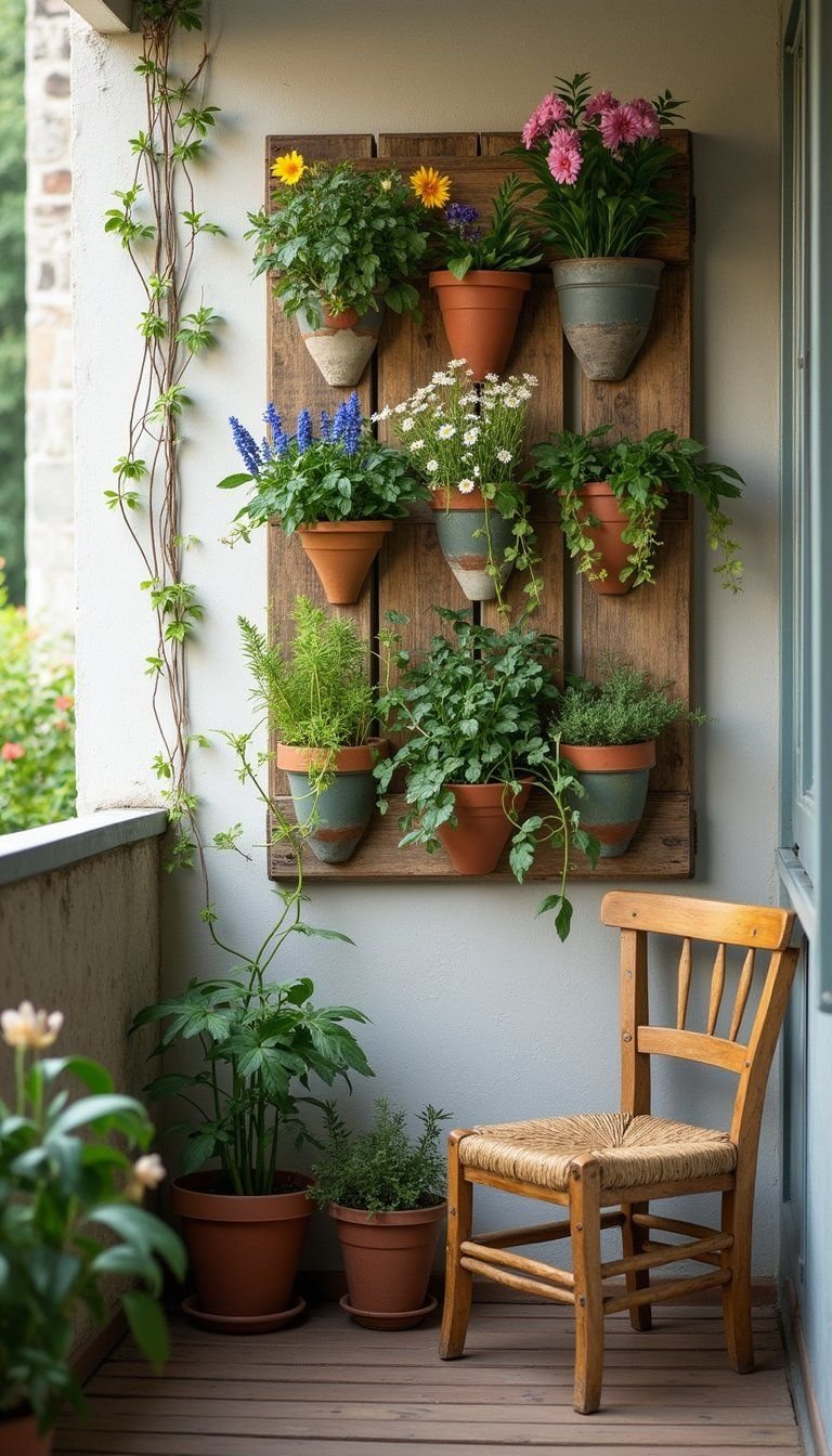 Vertical Pallet Garden For Tiny Patio Spaces