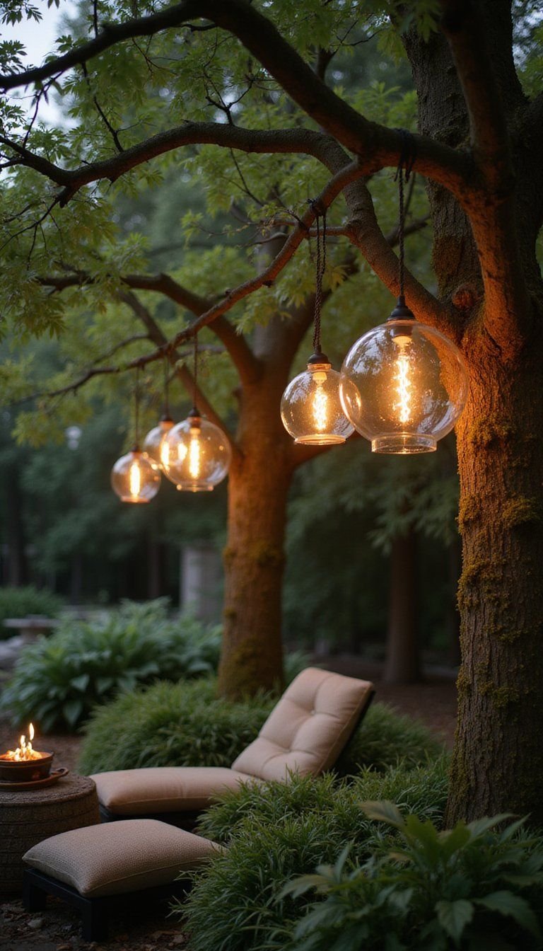 Hanging Glass Orb Lanterns For Reflective Twilight Glow