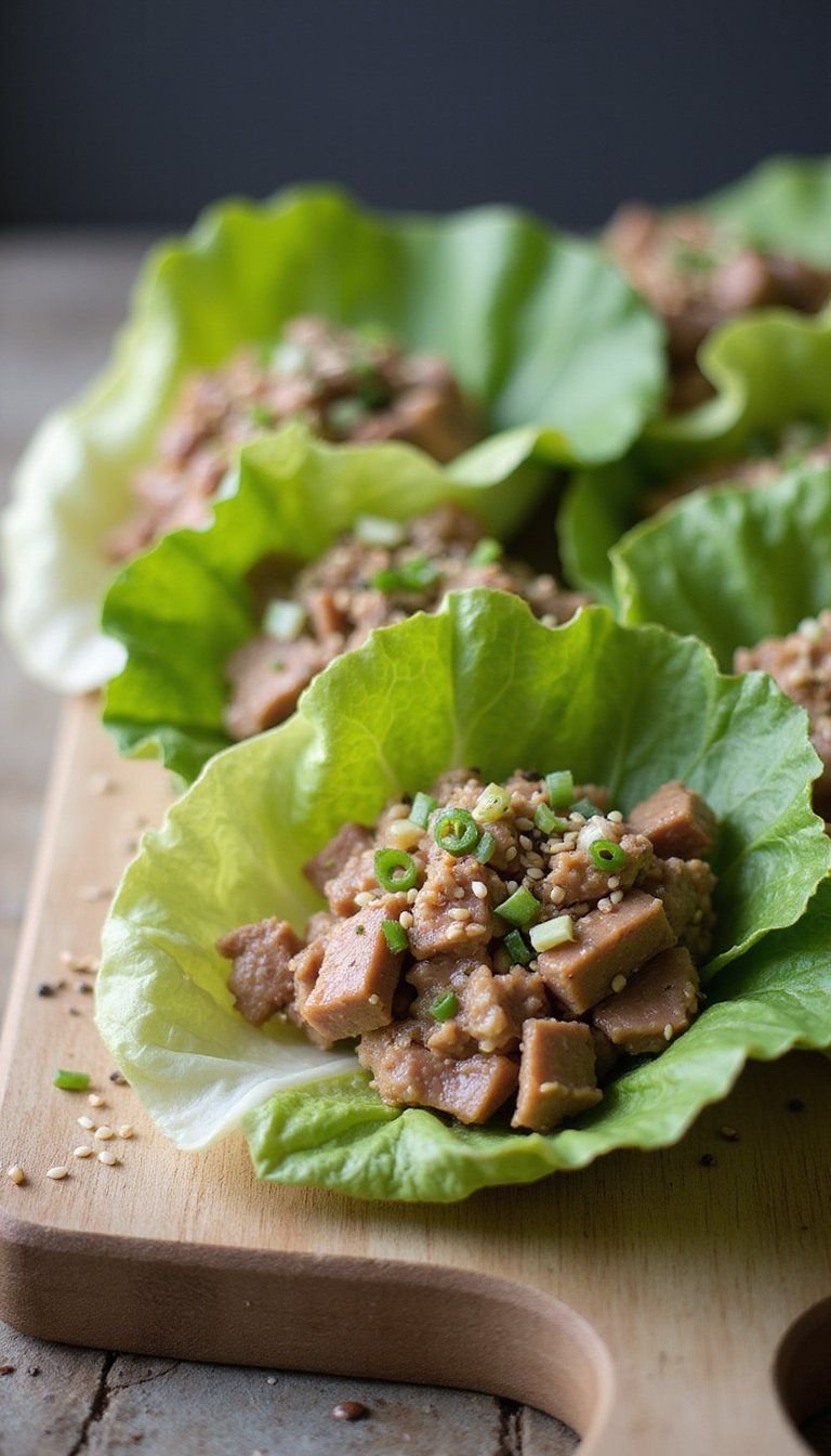 Cold Asian-Style Tuna Salad Lettuce Boats