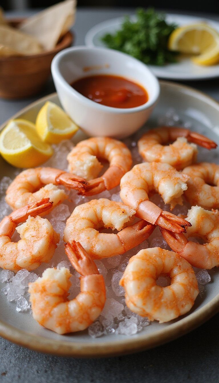 Chilled Shrimp Cocktail Platter With Zesty Sauce