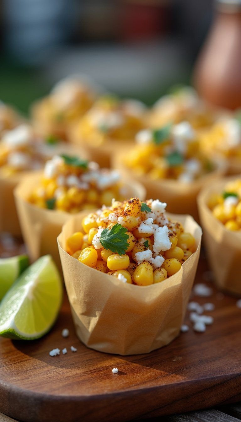 Grilled Street Corn Cups With Cotija And Lime