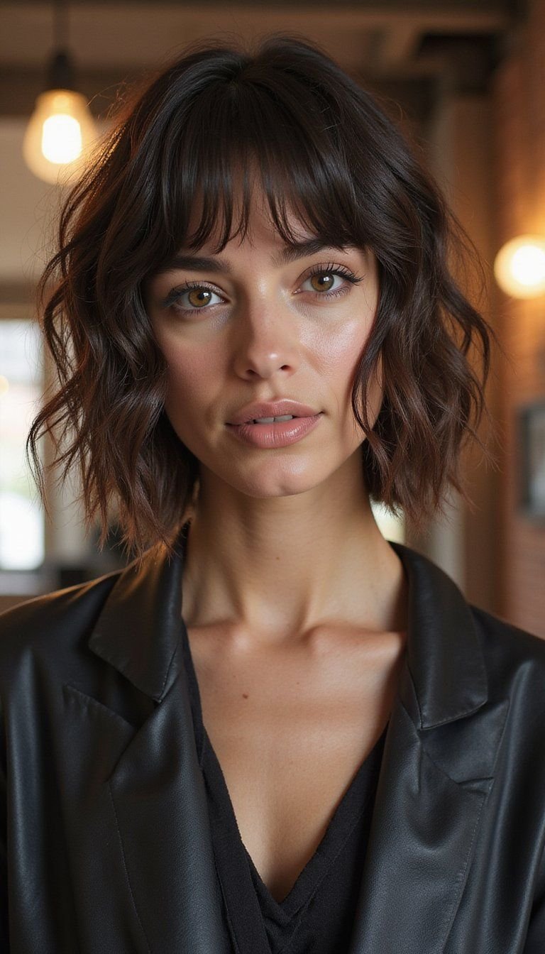 Edgy Textured Lob With Subtle Undercut Detail