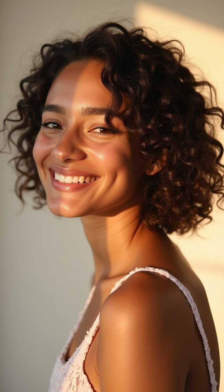 Soft Curly Textured Lob For Natural Curls