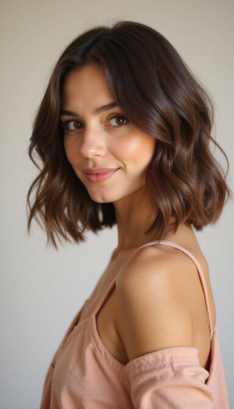 Tapered Nape Textured Lob For Sleek Shape