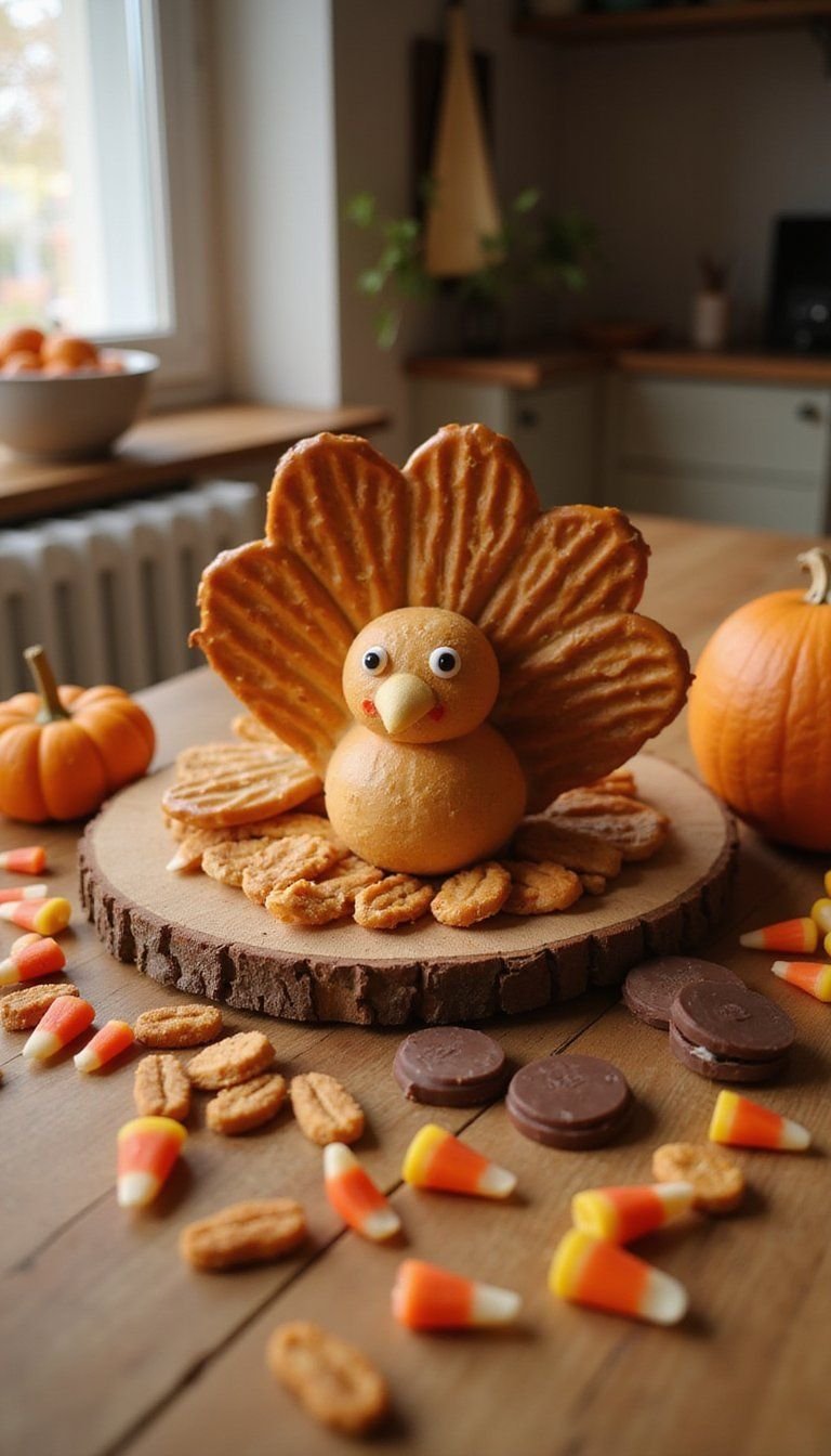 Edible Pretzel Turkey Snack Craft for Kids