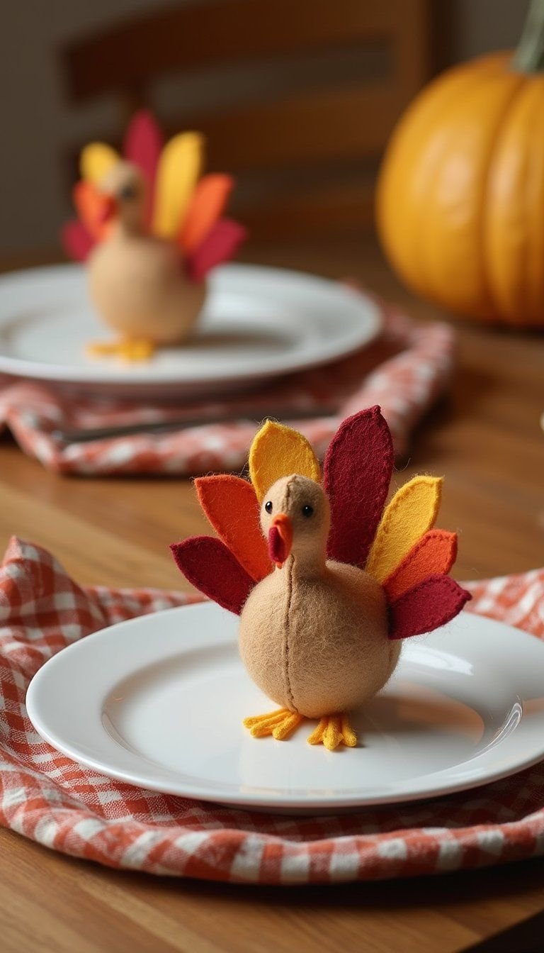Felt Turkey Napkin Rings With Personalized Tags