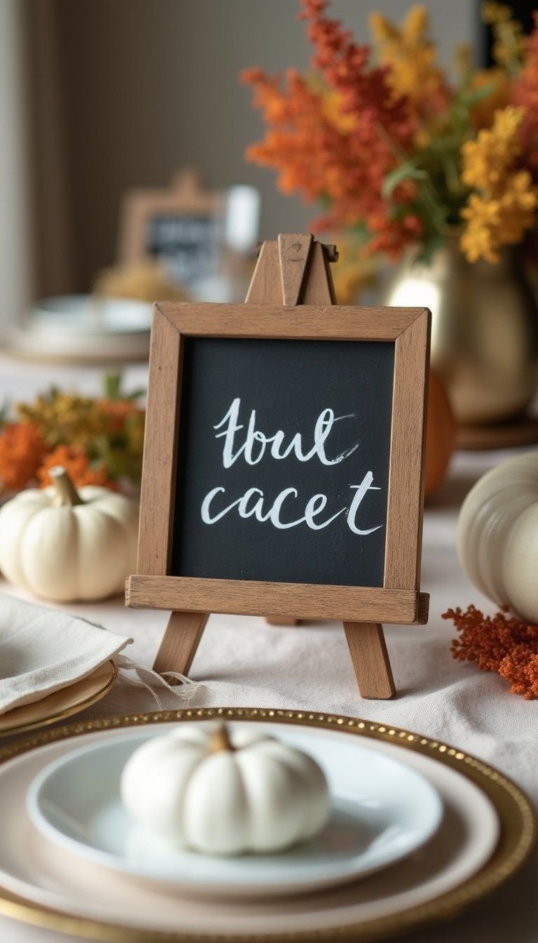 Mini Chalkboard Easels With Handwritten Place Names