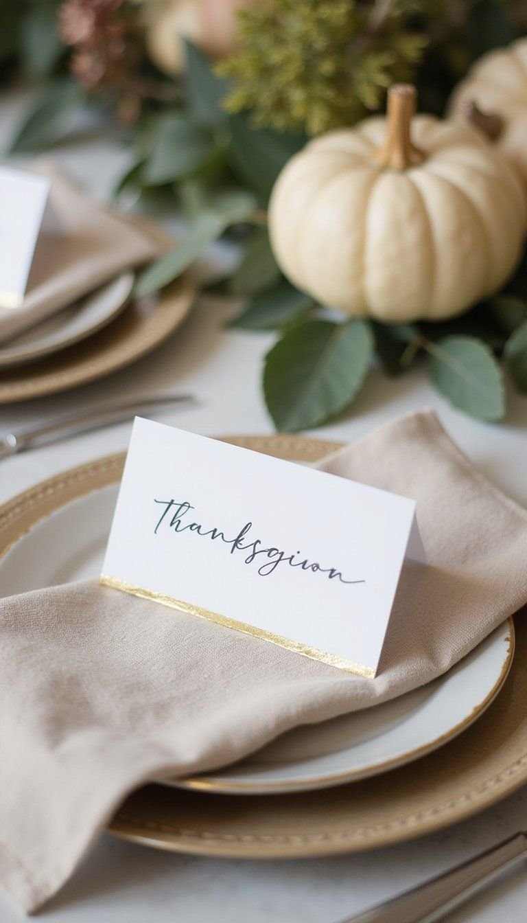 Watercolor Place Cards With Subtle Gold Foil Edges