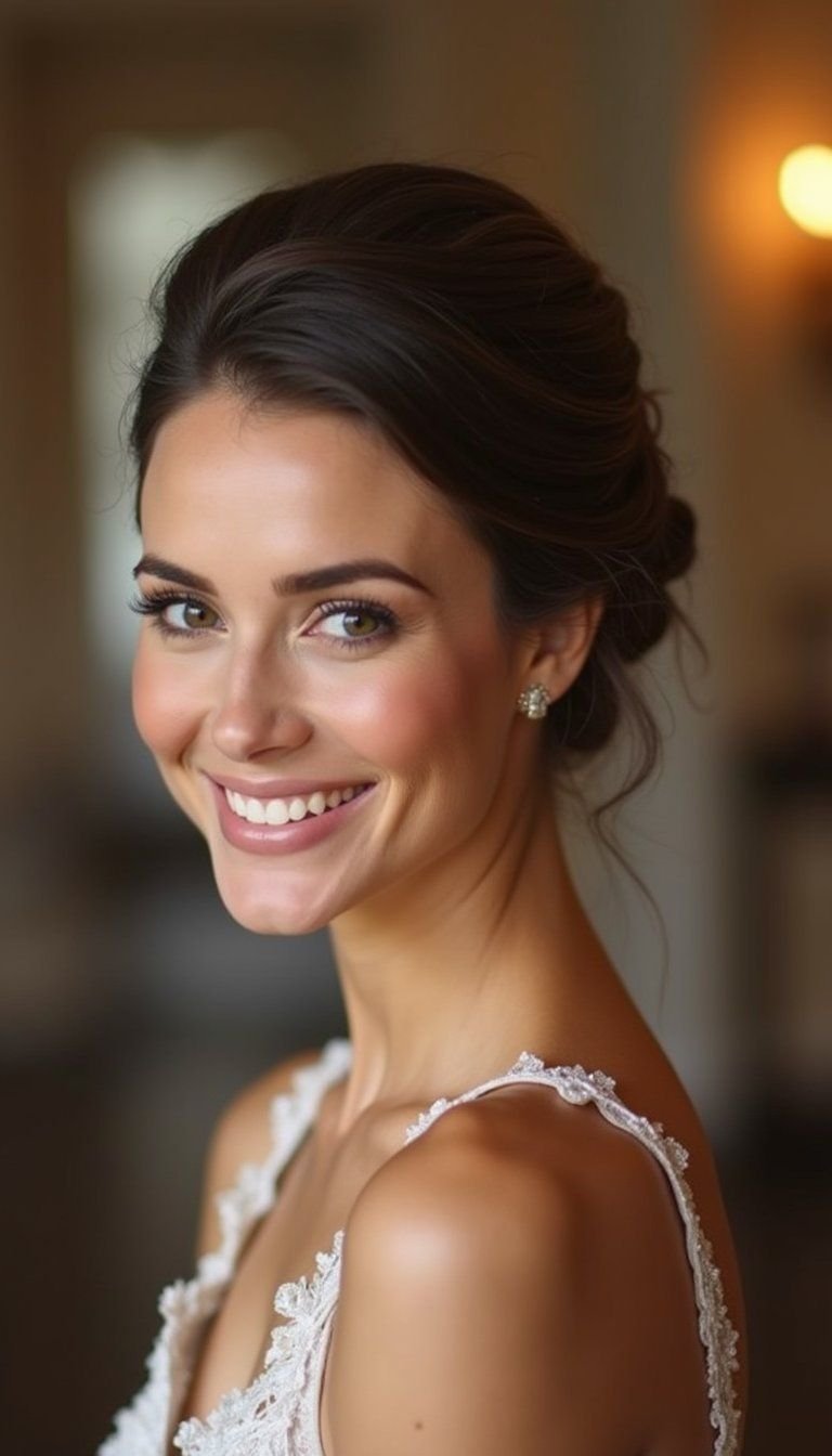 Twisted Low Updo With Lifted Crown Volume