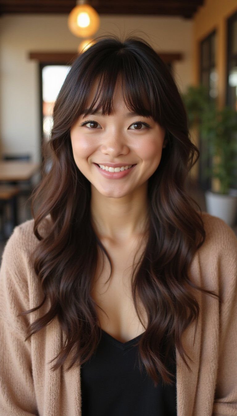 U-Shape With Curtain Bangs For Soft Framing