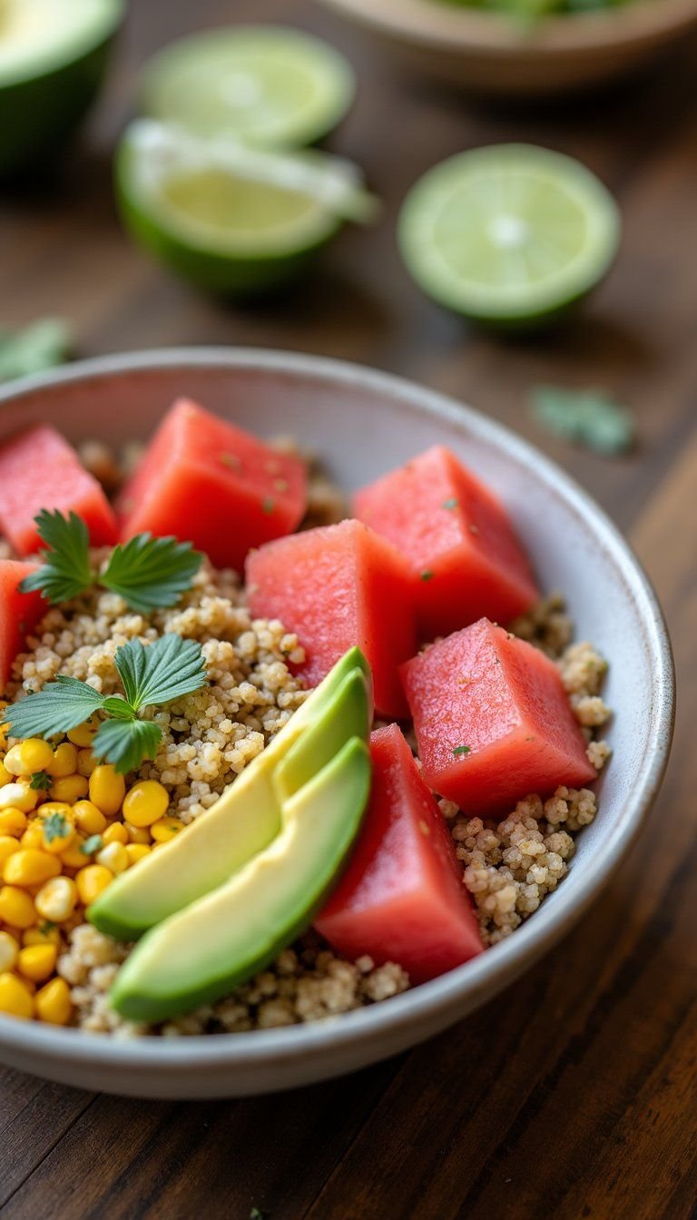 Watermelon And Quinoa Grain Bowls For Lunch