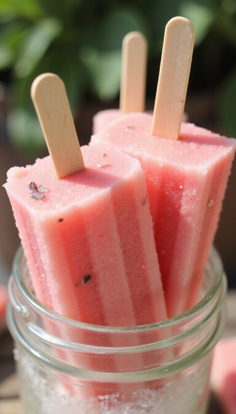 Watermelon Ice Pops With Mint And Honey