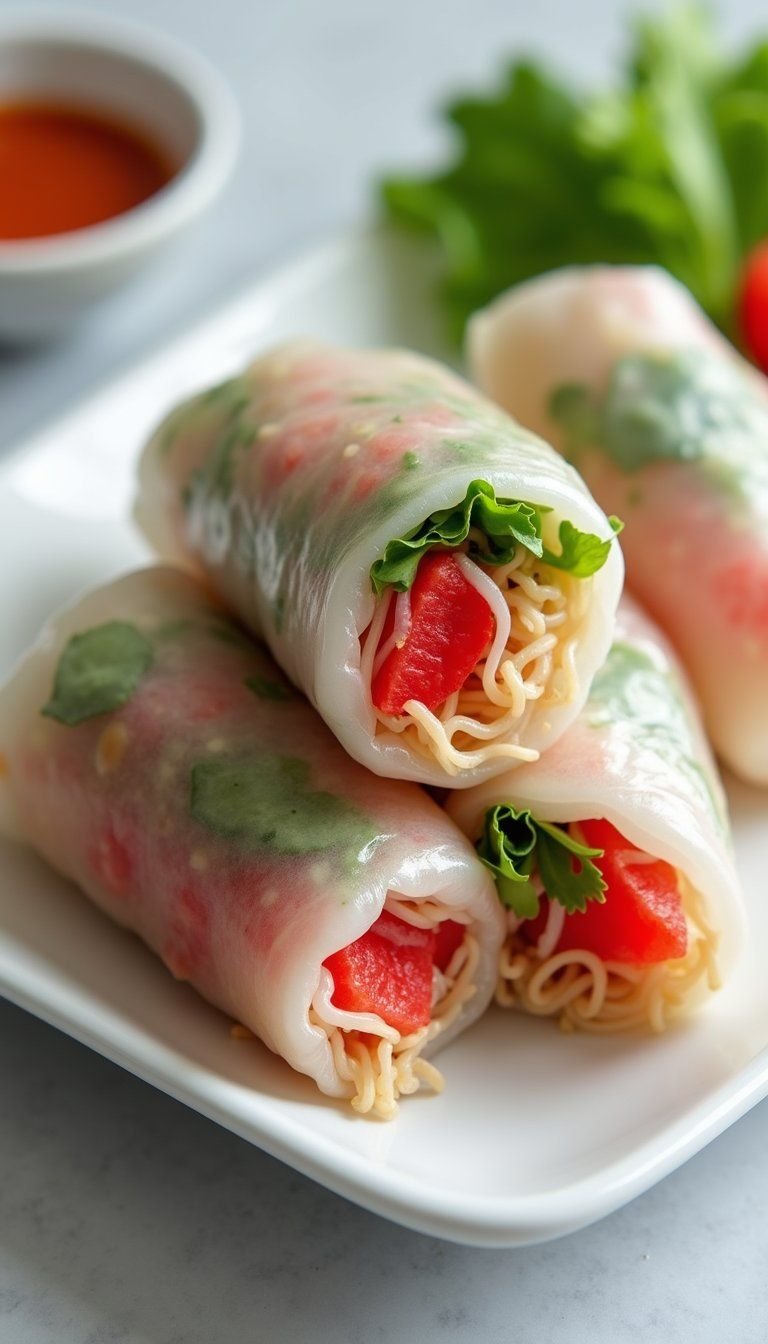 Watermelon Radish And Watermelon Spring Rolls