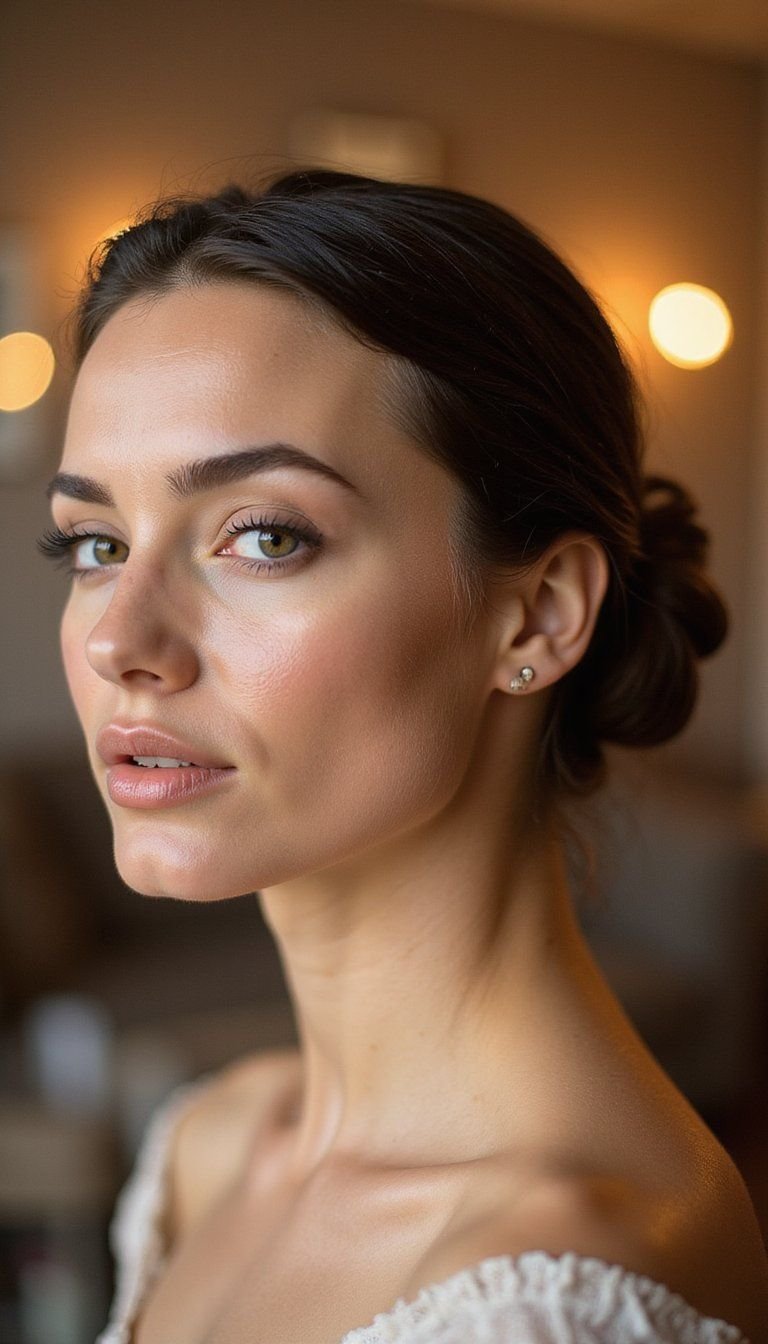 Low Slicked-Back Bun For Elegant Nights