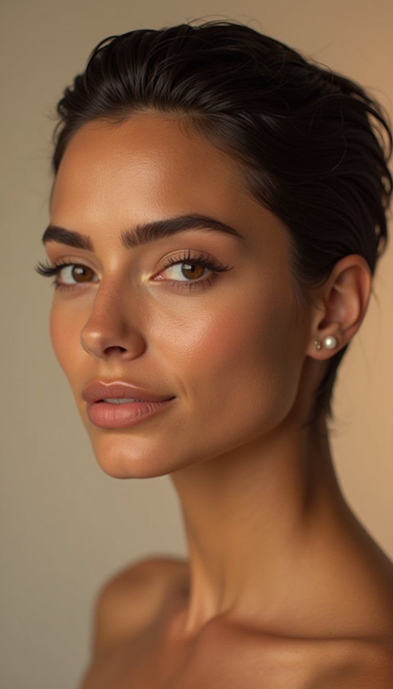 Slicked-Back Pixie Wet Look For Bold Edge